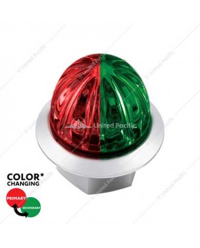 UP39237 - 4 LED 3/4" Mini Watermelon Double Fury Light With Clear Lens (Clearance/Marker) - Red & Green LED UP39237 - 4 LED 3/4" Mini Watermelon Double Fury Light With Clear Lens (Clearance/Marker) - Red & Green LED