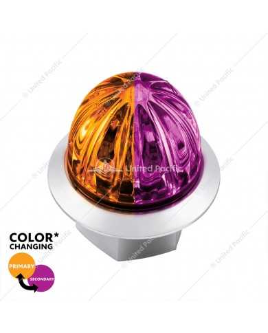 UP39233 - 4 LED Mini Watermelon Double Fury Light With Clear Lens (Clearance/Marker) - Amber & Purple LED UP39233 - 4 LED Mini Watermelon Double Fury Light With Clear Lens (Clearance/Marker) - Amber & Purple LED