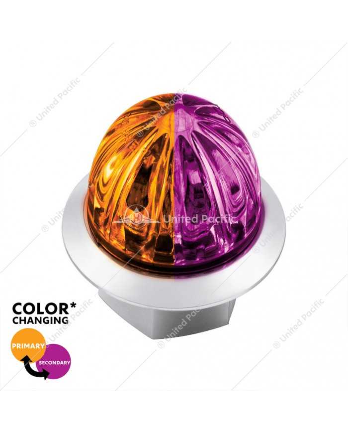 UP39233 - 4 LED Mini Watermelon Double Fury Light With Clear Lens (Clearance/Marker) - Amber & Purple LED