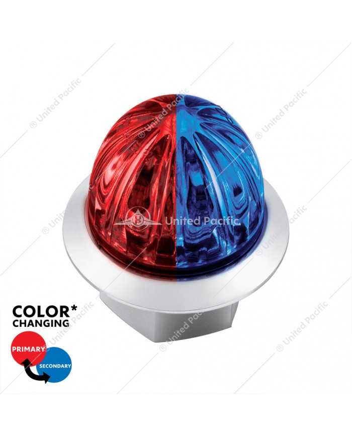 UP39236 - 4 LED 3/4" Mini Watermelon Double Fury Light With Clear Lens (Clearance/Marker) - Red & Blue LED