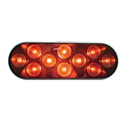 UP39815-10 LED Oval Auxiliary Light - Red LED/Chrome Lens