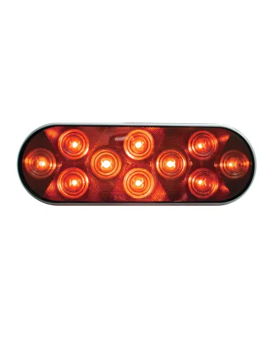 UP39815-10 LED Oval Auxiliary Light - Red LED/Chrome Lens