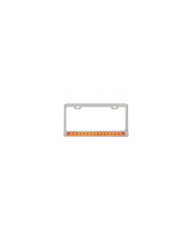 GG60451-CR. 2 HOLES LIC. FRAME W/12" AMBER/CLEAR LED & CR. PL BEZEL GG60451-CR. 2 HOLES LIC. FRAME W/12" AMBER/CLEAR LED & CR. PL BEZEL