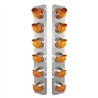 UP39846-SS Front Air Cleaner Bracket With 12X 17 Amber LED Dual Function Reflector Lights & SS Visors For Peterbilt-Am