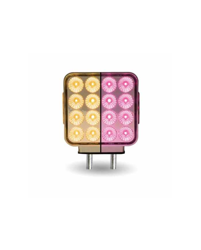 TXTLED-SDXPINK-Dual Revolution Double Face Double Post Square LED (Amber/Red/Pink) - (44 Diodes)