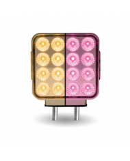 TXTLED-SDXPINK-Dual Revolution Double Face Double Post Square LED (Amber/Red/Pink) - (44 Diodes)