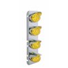 UP39858-SS Front Air Cleaner Bracket With 8X 17 Amber LED Dual Function Reflector Lights & SS Visors For Peterbilt-Amb