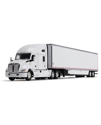 FGI60-1762 - White/White - Kenworth T680 with 76" High-Roof Sleeper & 53' Utility Trailer with Skirts FGI60-1762 - White/White - Kenworth T680 with 76" High-Roof Sleeper & 53' Utility Trailer with Skirts