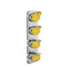 UP39860-SS Front Air Cleaner Bracket With 8X 17 Amber LED Hi/Lo Watermelon Lights & SS Visors For Peterbilt -Amber Len