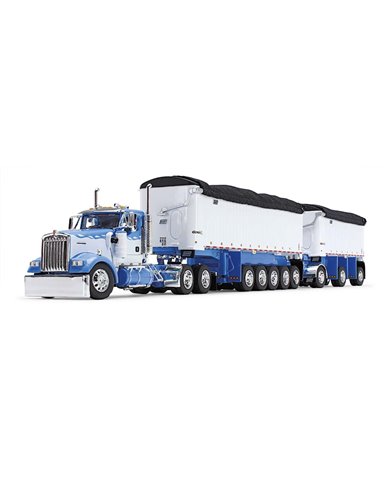 FGI60-1633 - Wisteria/White - Kenworth W900L Day Cab & East Manufacturing Michigan Series 31' and 20' End Dump Trailers