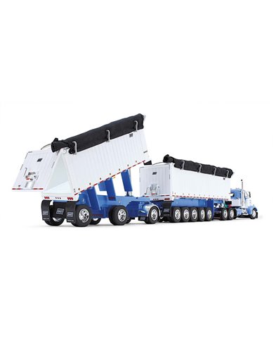 FGI60-1633 - Wisteria/White - Kenworth W900L Day Cab & East Manufacturing Michigan Series 31' and 20' End Dump Trailers