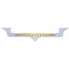 UP39879-Chrome Hood Emblem Trim With 14 LED Light Bar For Kenworth - Amber LED/Clear Lens
