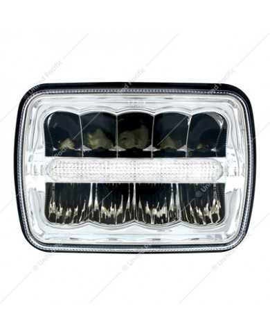 UP34122 - ULTRALIT - 9 High Power LED 5" X 7`" Rectangular Light With White Position Light Bar UP34122 - ULTRALIT - 9 High Power LED 5" X 7`" Rectangular Light With White Position Light Bar