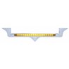 UP39881-Chrome Hood Emblem Trim With 19 LED Reflector Light Bar For Kenworth - Amber LED/Amber Lens