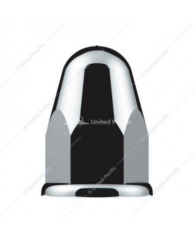 UP10046B - 1-1/2" X 2-3/4" Chrome Plastic Slotted Bullet Nut Cover With Flange - Push-On (Bulk) UP10046B - 1-1/2" X 2-3/4" Chrome Plastic Slotted Bullet Nut Cover With Flange - Push-On (Bulk)