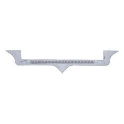 UP39882-Chrome Hood Emblem Trim With 19 LED Reflector Light Bar For Kenworth - Amber LED/Clear Lens