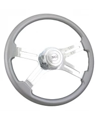 SCI582-3003-77502-Classic Purple - 18" Painted Wood Rim, Chrome 4-Spoke w/Slot Cut Outs, Chrome Bezel, Chrome Horn Button SCI582-3003-77502-Classic Purple - 18" Painted Wood Rim, Chrome 4-Spoke w/Slot Cut Outs, Chrome Bezel, Chrome Horn Button