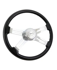 SCI590-3003-77502-Classic Black - 18" Painted Wood Rim, Chrome 4-Spoke w/Slot Cut Outs, Chrome Bezel, Chrome Horn Button SCI590-3003-77502-Classic Black - 18" Painted Wood Rim, Chrome 4-Spoke w/Slot Cut Outs, Chrome Bezel, Chrome Horn Button