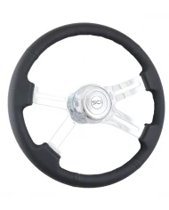 SCI380-3003-77502-Classic Leather - 18" Black Leather Rim, Chrome 4-Spoke w/Slot Cut Outs, Chrome Bezel, Chrome Horn Button SCI380-3003-77502-Classic Leather - 18" Black Leather Rim, Chrome 4-Spoke w/Slot Cut Outs, Chrome Bezel, Chrome Horn Button
