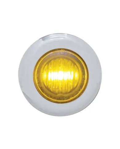 UP39932-3 LED 3/4" Mini Light With Bezel (Clearance/Marker) - Amber LED/Amber Lens