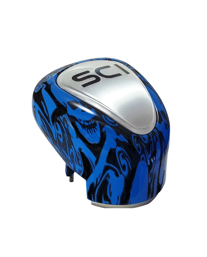SCI902539-Gear Shift Cover - OEM Style 13/15/18 - Blue Skulls