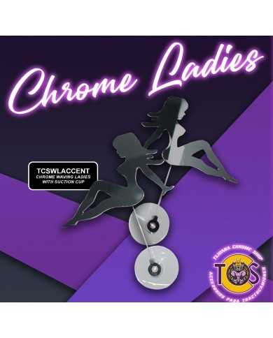 TCSWLACCENT-Chrome waving ladies with suction cup
