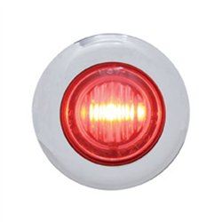 UP39935-3 LED 3/4" Mini Light With Bezel (Clearance/Marker) - Red LED/Clear Lens