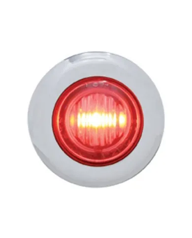 UP39935-3 LED 3/4" Mini Light With Bezel (Clearance/Marker) - Red LED/Clear Lens