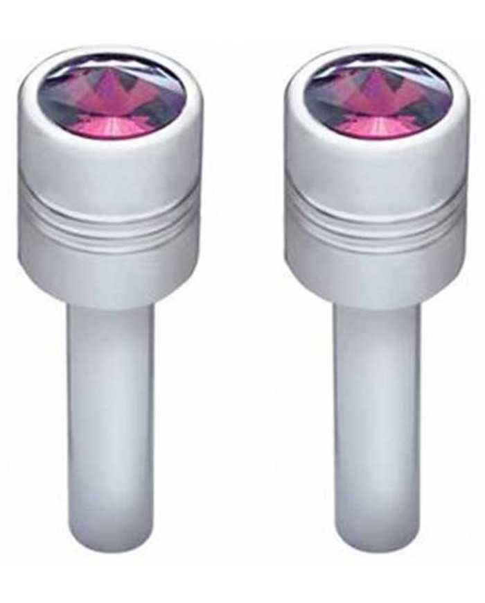 UP70213 - Chrome Door Lock Knob With 9/16" Purple Crystal (2-Pack) UP70213 - Chrome Door Lock Knob With 9/16" Purple Crystal (2-Pack)