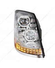 UP35750 - Chrome 10 LED Headlight For 2003-2017 Volvo VN/VNL - Passenger Side UP35750 - Chrome 10 LED Headlight For 2003-2017 Volvo VN/VNL - Passenger Side