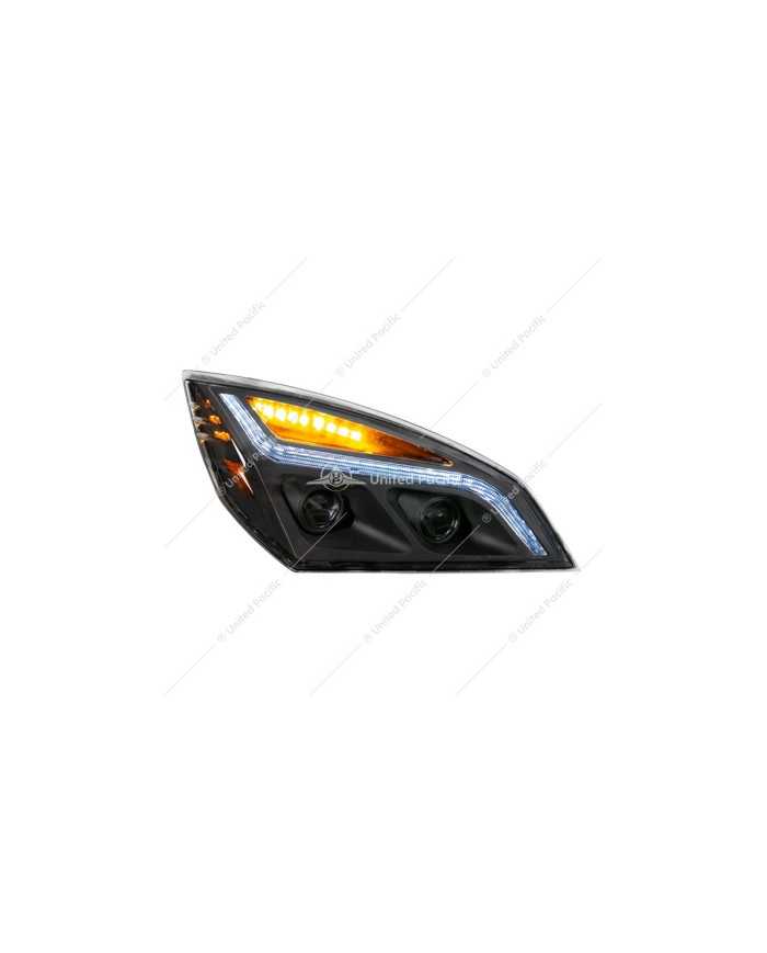 UP35822 - Black LED Projection Headlight With LED Position Light For 2018-2024 Freightliner Cascadia- Passenger UP35822 - Black LED Projection Headlight With LED Position Light For 2018-2024 Freightliner Cascadia- Passenger