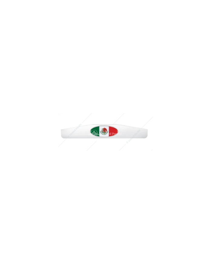 UP67010 - 4" x 24" Chrome Bottom Mud Flap Weight With Oval Mexico Flag Emblem