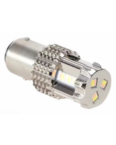 JMLLD-1013 - WHITE / AMBER 1157 Dual Color Bulb (15 diodes) for Glass Lens Light / Star Pattern / Super Bright (2nd Gen.)