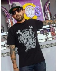 TCS-PLAYERA NEGRA CHROME SKUL 186