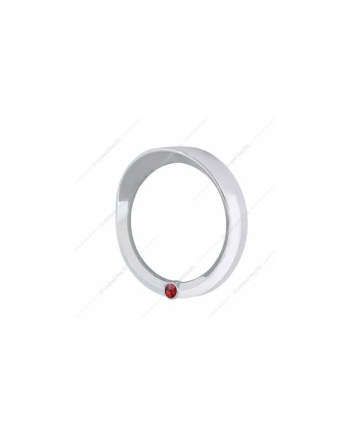 UP40642 - Signature Series Speed/Tachometer Gauge Bezel With Visor For 2006+ Peterbilt -Red Crystal