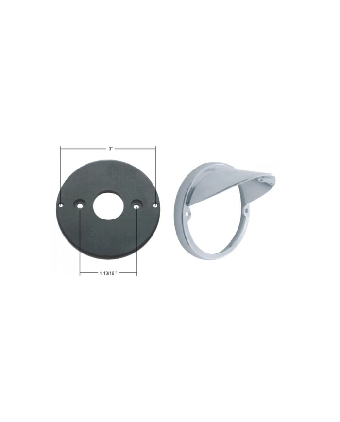 UP39211B - Chrome LED Light Flush Mount Base With Visor (Bulk) UP39211B - Chrome LED Light Flush Mount Base With Visor (Bulk)