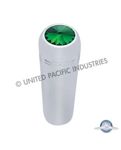 UP40022P-1-7/8" Short Aluminum Toggle Switch Extension With Crystal For Kenworth - Green Crystal (2-Pack)