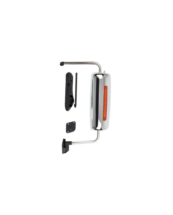 Complete Chrome Mirror Assembly fits International ProStar & LoneStar with Amber LED Light(driver side)