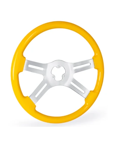 18" Wood Steering Wheel - 4 Spoke Classic YELLOW 18" Wood Steering Wheel - 4 Spoke Classic YELLOW