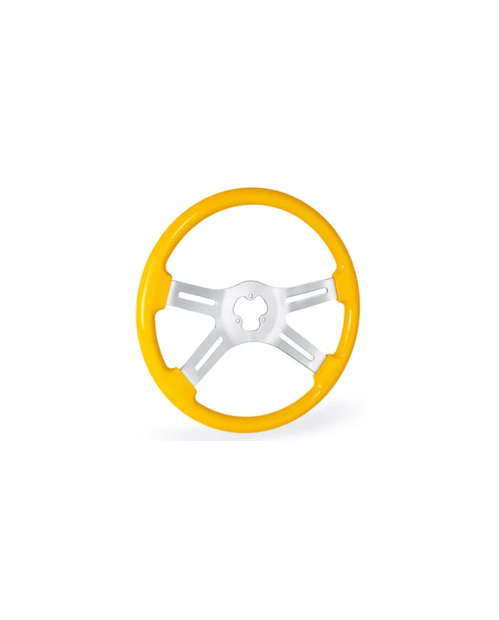 18" Wood Steering Wheel - 4 Spoke Classic YELLOW 18" Wood Steering Wheel - 4 Spoke Classic YELLOW