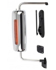 Complete Chrome Mirror Assembly fits International ProStar & LoneStar with Amber LED Light(driver side)