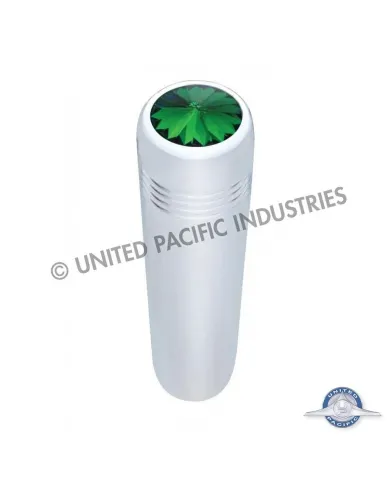 UP40027-2-1/4" Long Aluminum Toggle Switch Extension With Crystal For Kenworth - Green Crystal