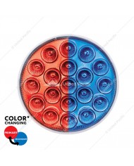 UP35946 - 19 LED 4" Round Double Fury Light (Stop & Turn) - Red & Amber LED/Clear Lens