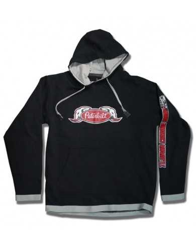 TCS PUFF HOODIE BLACK-LOGO PETERBILT-TCSS225