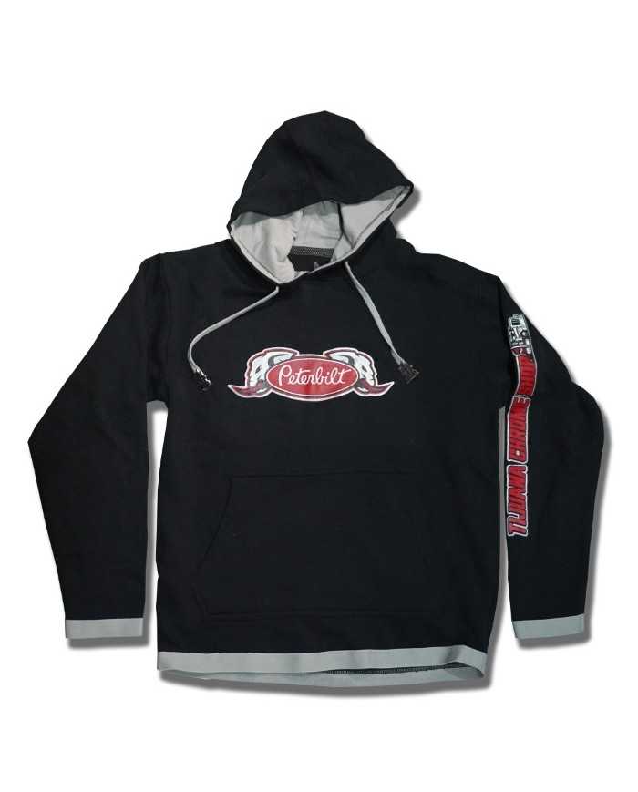 TCS PUFF HOODIE BLACK-LOGO PETERBILT-TCSS225