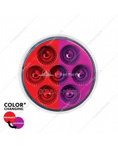 UP35944 - 7 LED 2" Round Double Fury Light (Clearance/Marker) - Red & Purple LED/Clear Lens UP35944 - 7 LED 2" Round Double Fury Light (Clearance/Marker) - Red & Purple LED/Clear Lens