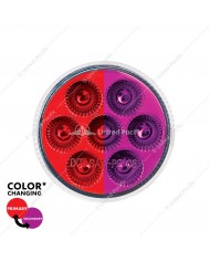 UP35944 - 7 LED 2" Round Double Fury Light (Clearance/Marker) - Red & Purple LED/Clear Lens