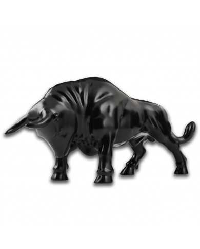 GG48193- Matte Black Fighting Bull Hood Ornament