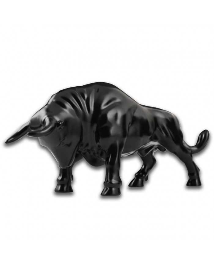 GG48193- Matte Black Fighting Bull Hood Ornament