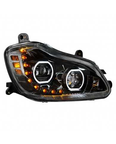 UP35744 - Black 10 LED Headlight For 2013-2021 Kenworth T680 - Passenger Side